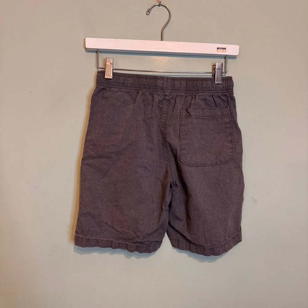 Old Navy Boys Gray Linen Blend Elastic Waist Drawstring Shorts L 10-12